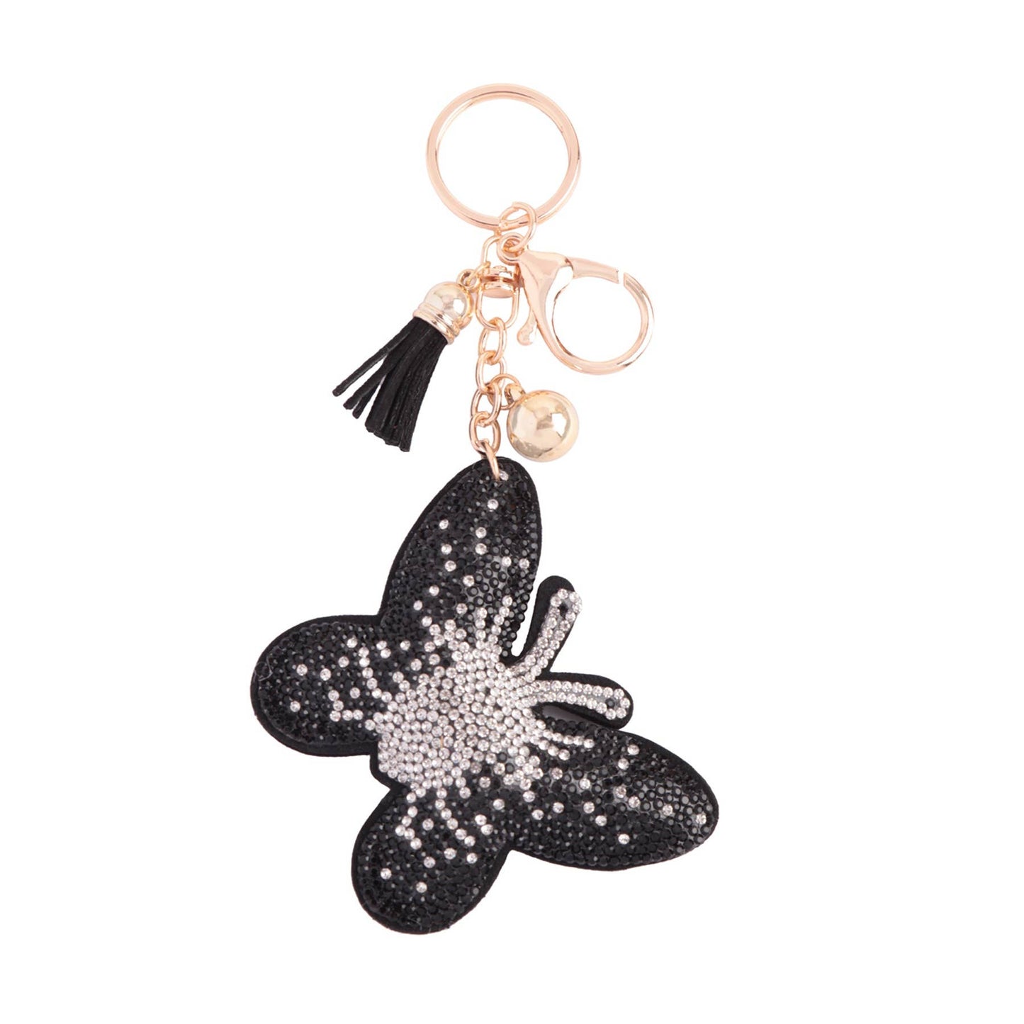 Butterfly Rhinestone Tassel Keychain