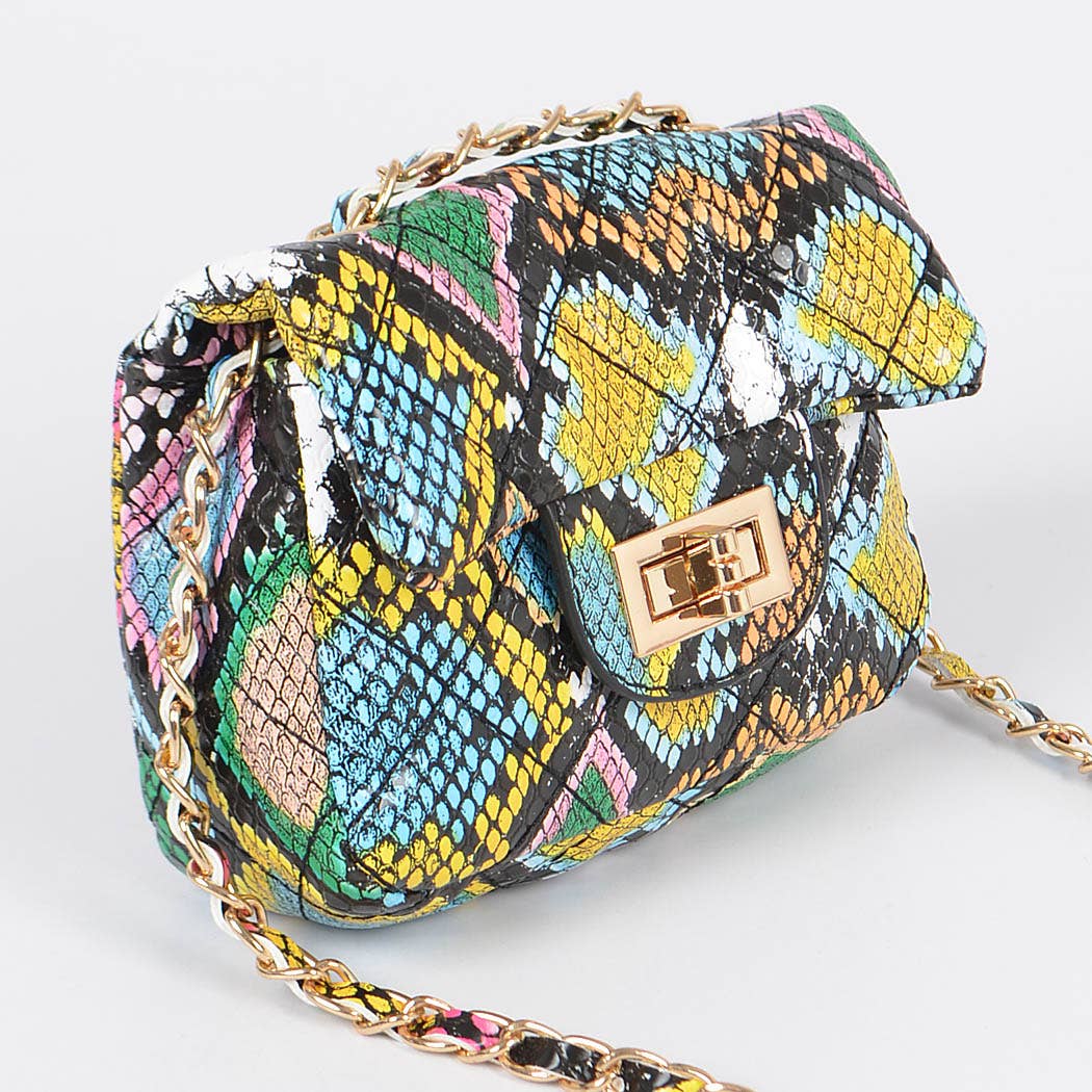 Multi Snake Quilted Mini Bag